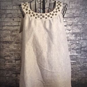 TWEEDS Linen and metallic cleopatra dress